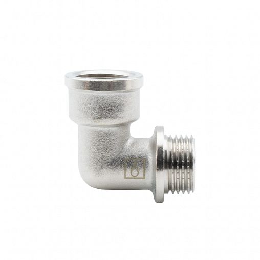 Уголок латунный никелированный Alato внутренняя-наружная резьба 1/2" фото