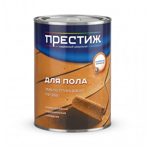 Эмаль ПФ-266 для пола Престиж, алкидная, глянцевая, 0,9 кг, светлый орех фото