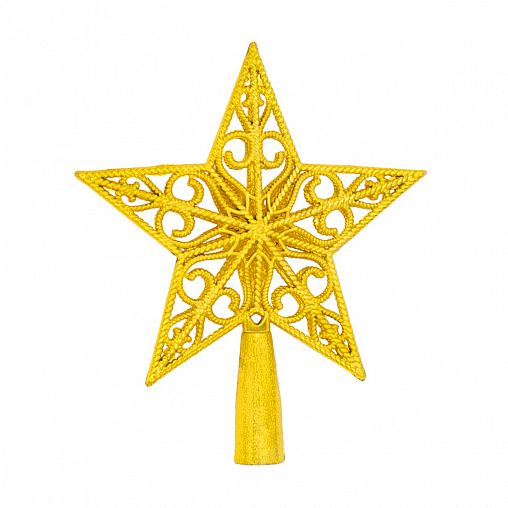 Верхушка на елку Звезда, 17,8 x 15,5 см, золото фото