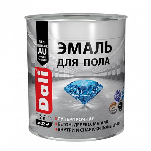 Эмаль для пола Dali, алкидно-уретановая, глянцевая, бежевая, 2 л фото