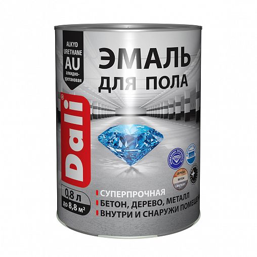 Эмаль для пола Dali, алкидно-уретановая, глянцевая, красно-коричневая, 0,8 л фото