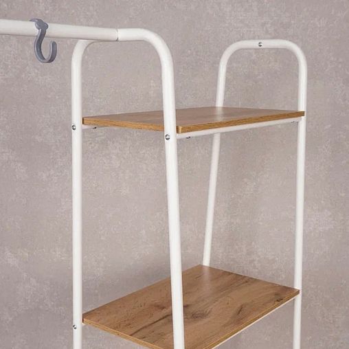 Вешалка напольная гардеробная с полками ЗМИ Скандинавия 1, 110 x 38,5 x 147 см, белая фото