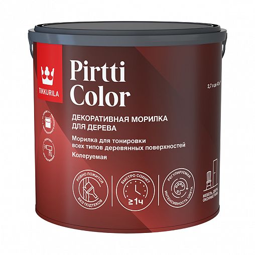 Морилка водная Tikkurila Pirtti Color (Пиртти Колор), 2,7 л, база EP, бесцветная фото