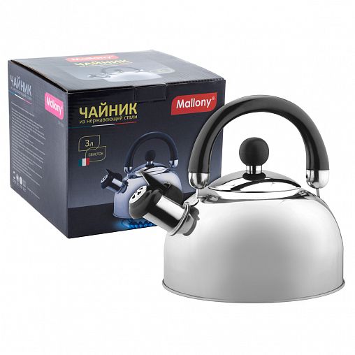 Чайник со свистком Mallony DJA-3023, нержавеющая сталь, 3 л фото