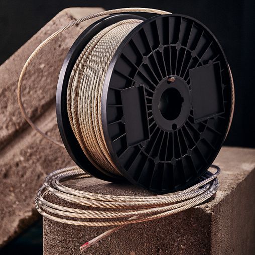 Трос стальной в ПВХ оплетке Rexant, D 4 мм, 100 м, прозрачный фото