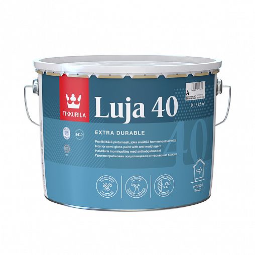 Краска акрилатная Luja 40 (Луя 40) TIKKURILA  9л белый (база А) фото