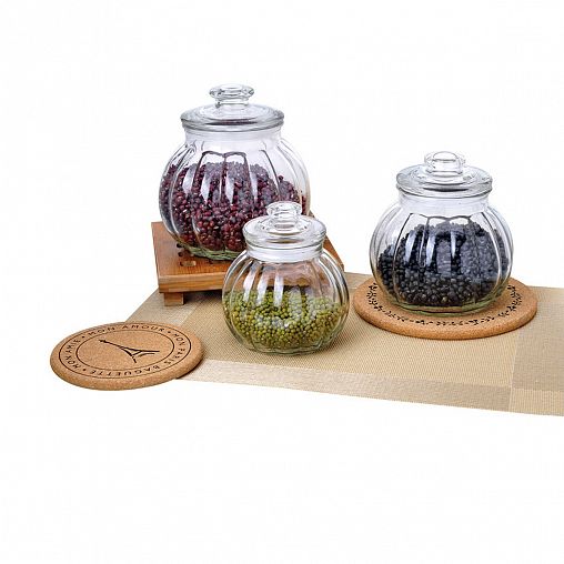 Банка для сыпучих продуктов Mallony Bolla, стеклянная, с крышкой, 1,3 л фото
