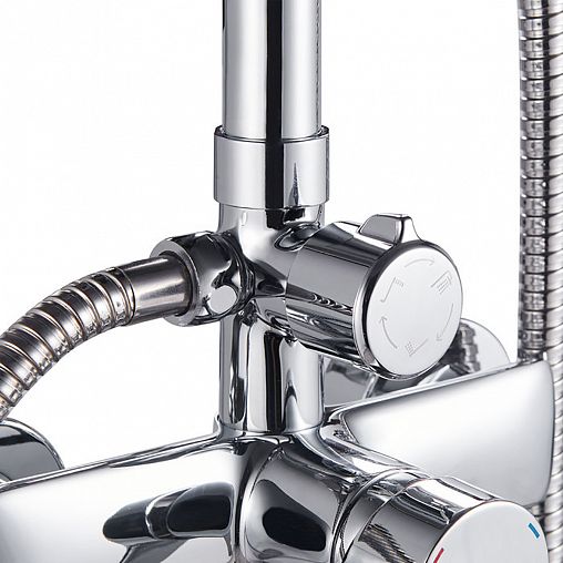 Душевая система с тропическим душем Milardo Stripe STRSB1FM06, со смесителем, хром фото