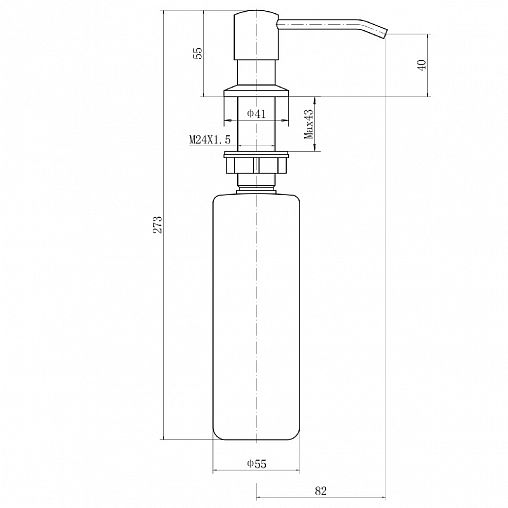 Встраиваемый дозатор для мыла (моющего средства) Fashun A403, сатин фото