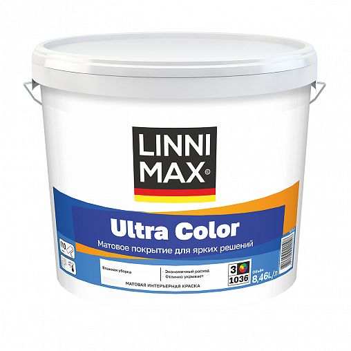 Краска интерьерная Linnimax Ultra Color, база 3, бесцветная, 8,46 л фото