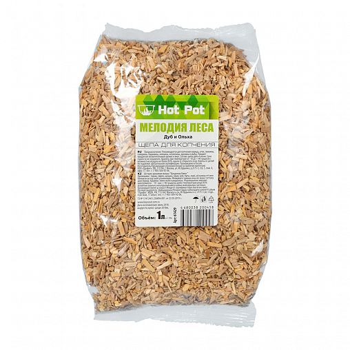 Щепа для копчения Hot Pot Мелодия леса, дуб и ольха, 1 л фото