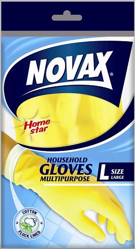 Перчатки резиновые латексные упрочненные Novax, размер L, 1 пара фото