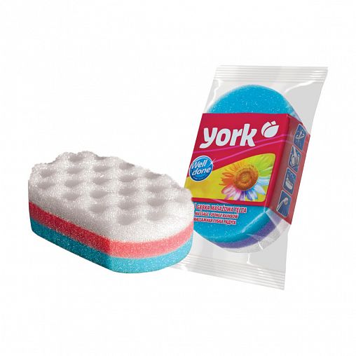 Губка банная массажная York Радуга фото