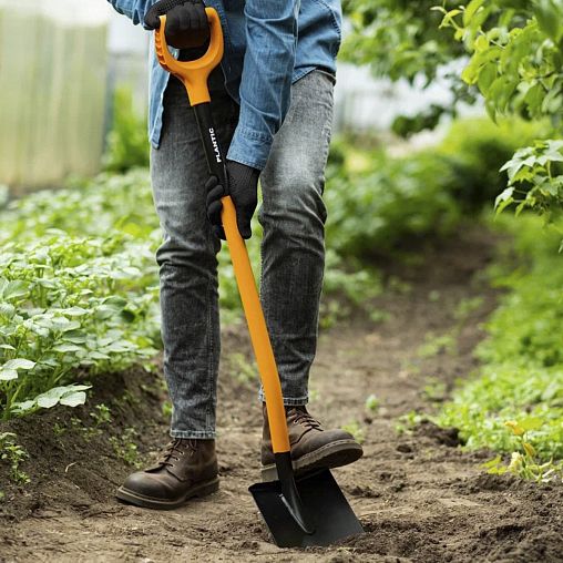 Лопата штыковая Plantic by Fiskars Terra Plus, с черенком и ручкой, 1220 мм фото
