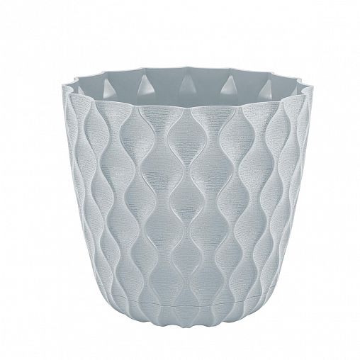 Горшок для цветов InGreen Wave, с поддоном, 2,5 л, утренний туман фото