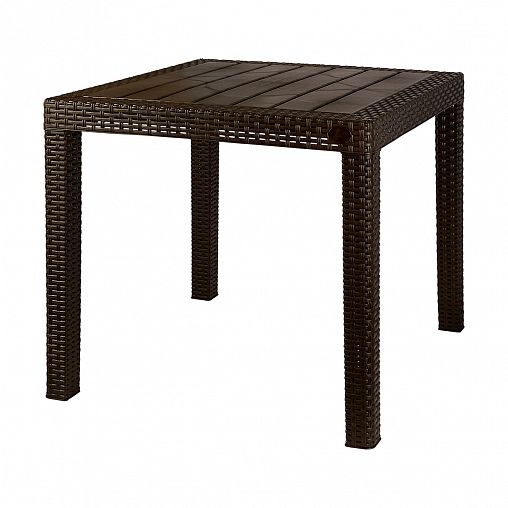 Стол садовый InGreen Rattan, 78,9 x 78,9 x 70,1 см, горький шоколад фото