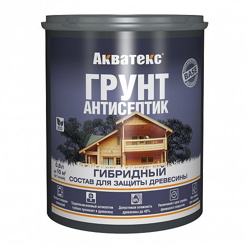 Грунт-антисептик для дерева Акватекс Гибридный, лессирующий, 0,8 л ...