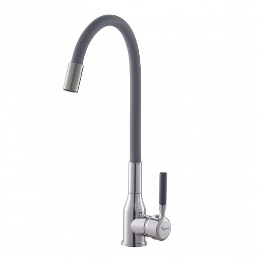 Смеситель для кухни PLStart PG54022B27, с гибким изливом, хром/серый фото