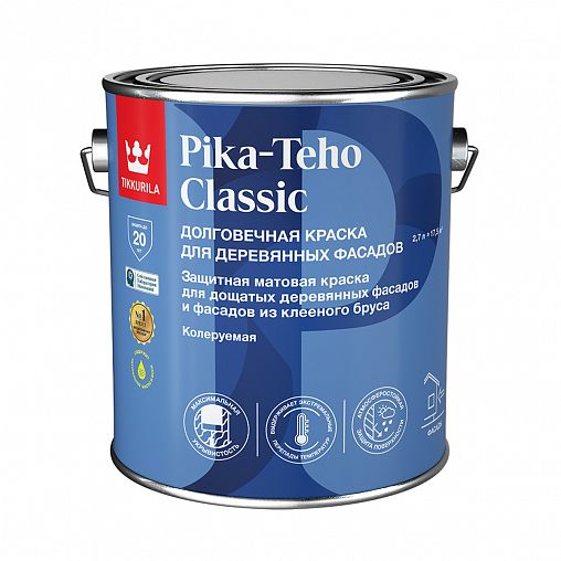 Краска фасадная Tikkurila Pika-Teho Classic (Пико Техо Классик), база А, белая, 2,7 л фото