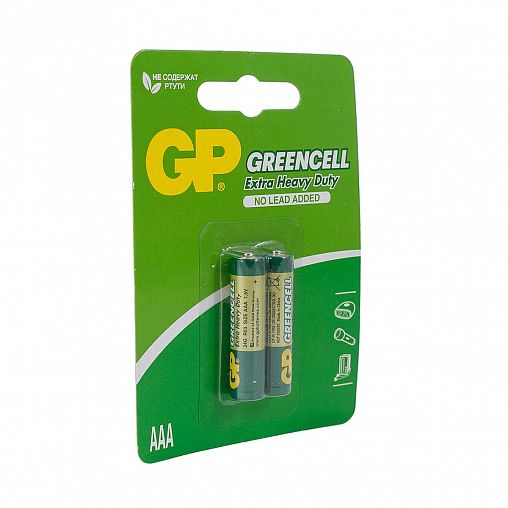 Батарейка GP Greencell 24G-2CR2, типоразмер ААА, 2 шт фото Батарейка GP Greencell 24G-2CR2, типоразмер ААА, 2 шт фото