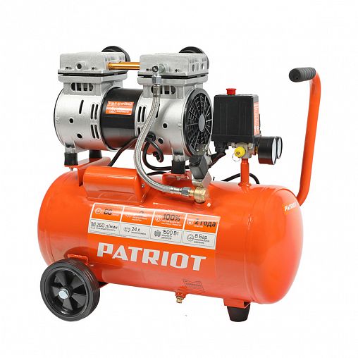 Компрессор поршневой безмасляный Patriot WO 24-260S, 1500 Вт фото