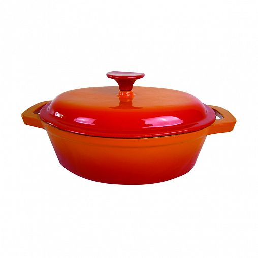 Кастрюля-утятница чугунная Mallony, с эмалированным покрытием, 2,1 л фото