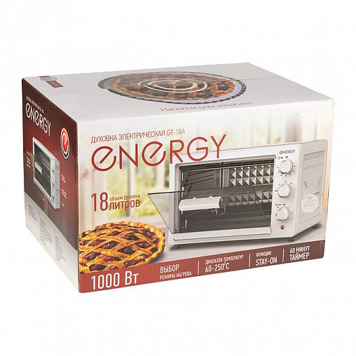 Мини-печь Energy GT-18A, 18 л, 700 Вт, таймер, термостат, белая фото