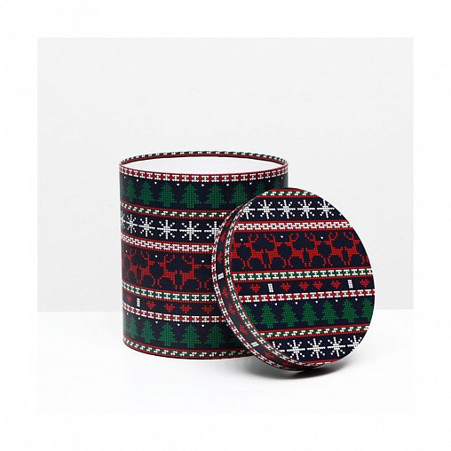 Коробки подарочные круглые Upak Land Вязаный узор 1, набор 5 шт фото