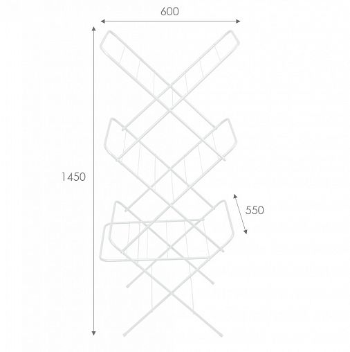 Сушилка для белья напольная Violet Оптима, сушильное полотно 15 м, белый фото