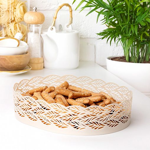 Сухарница Альтернатива Эдем, 25,5 x 19,5 x 6 см, белая фото