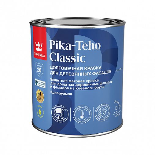 Краска фасадная Tikkurila Pika-Teho Classic (Пико Техо Классик), база С, бесцветная, 0,9 л фото