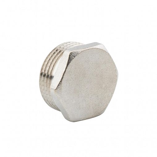 Заглушка латунная никелированная Alato с наружной резьбой 3/4" фото