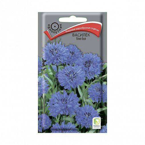 Семена цветов Василек Блю бол Поиск, 1 г фото