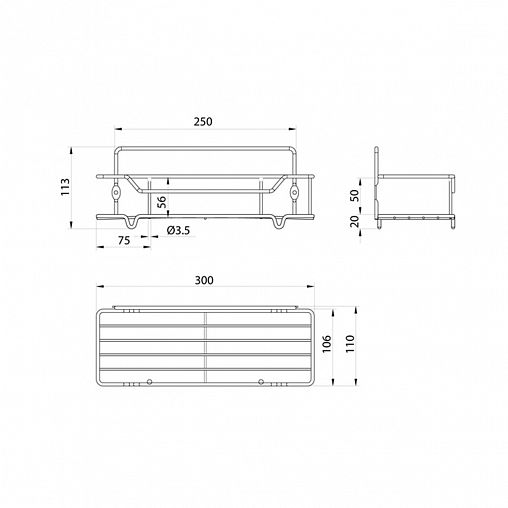 Полка в ванную Milardo Grid, хром фото