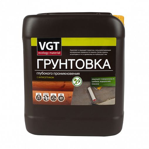 Грунтовка глубокого проникновения с антисептиком VGT ВД-АК-0301, 5 кг фото