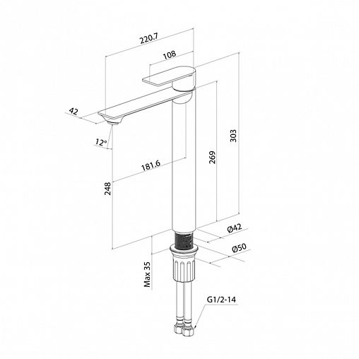 Смеситель для раковины Milardo Maze, черный матовый фото