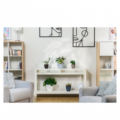 Горшок для цветов InGreen Wave, с поддоном, 2,5 л, белоснежный жасмин фото