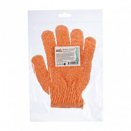 Мочалка-перчатка Рыжий кот BW, нейлон фото