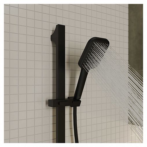 Лейка для душа Milardo Ideal Spa, 1 режим, черная матовая фото