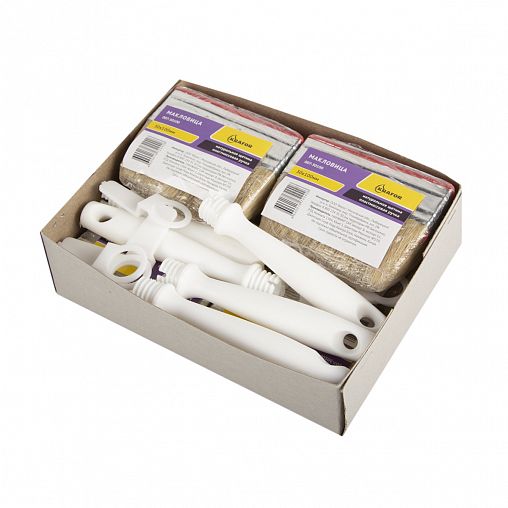 Макловица Krafor, натуральная щетина, пластиковая ручка, 30 x 100 мм фото