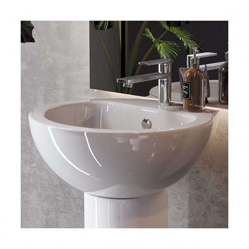 Раковина Sanita Luxe Art 50 ВКС, 49,5 x 46,5 x 26,5 см, белая фото