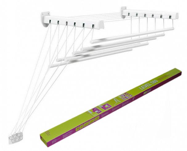 Сушилка для белья потолочно-настенная Violet Level 180, сушильное полотно 10,8 м фото