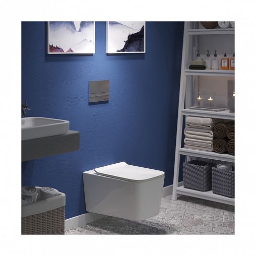 Унитаз подвесной безободковый Berges Floe, 55 x 36 x 40 см, белый фото