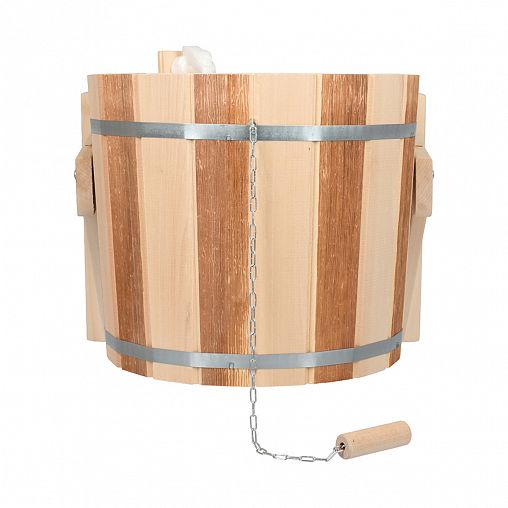 Обливное устройство Банные штучки Контраст, с пластиковой вставкой и наливным клапаном, липа, 16 л фото