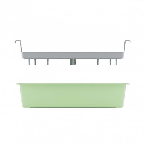 Лоток для животных Zoo Plast Барсик, с решеткой, зеленый фото