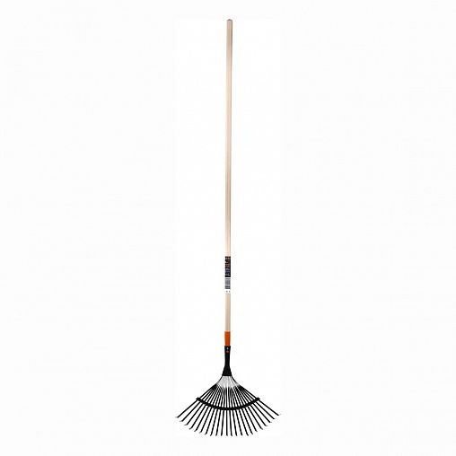 Грабли веерные Plantic by Fiskars Terra, с деревянным черенком, 22 зуба, 1740 мм фото