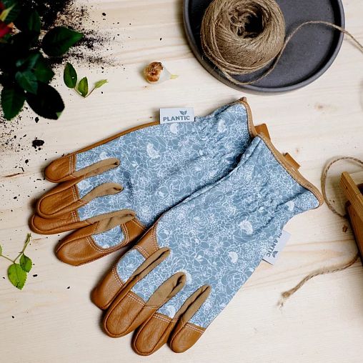 Перчатки садовые кожаные Plantic by Fiskars Light, размер 8 фото