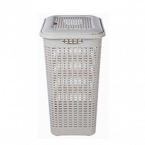 Корзина для белья Econova, 420 x 310 x 560 мм, 50 л, светло-серая фото