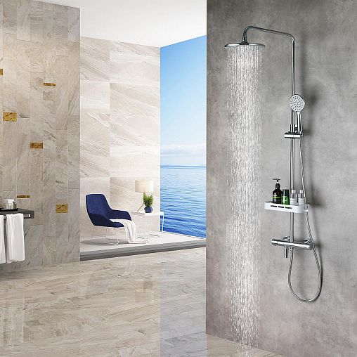 Душевая система с тропическим душем Lemark Tropic LM7010C, со ...