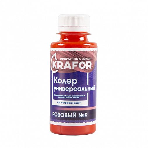 Колер универсальный Krafor №9, розовый, 100 мл фото